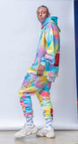 DOT TIE DYE OVERSIZED HEAVY SWEAT HOODIE MULTI