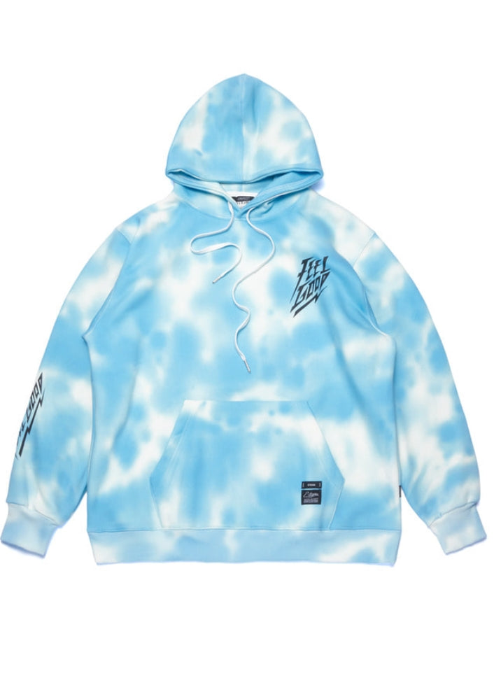 DOT TIE DYE OVERSIZED HEAVY SWEAT HOODIE SKY BLUE