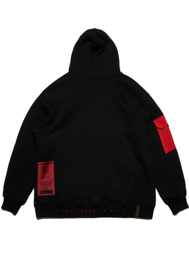 FEEL GOOD OVERSIZED HEAVY SWEAT HOODIE BLACK