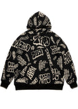 PAINTING OVERSIZED HEAVY SWEAT HOODIE BLACK