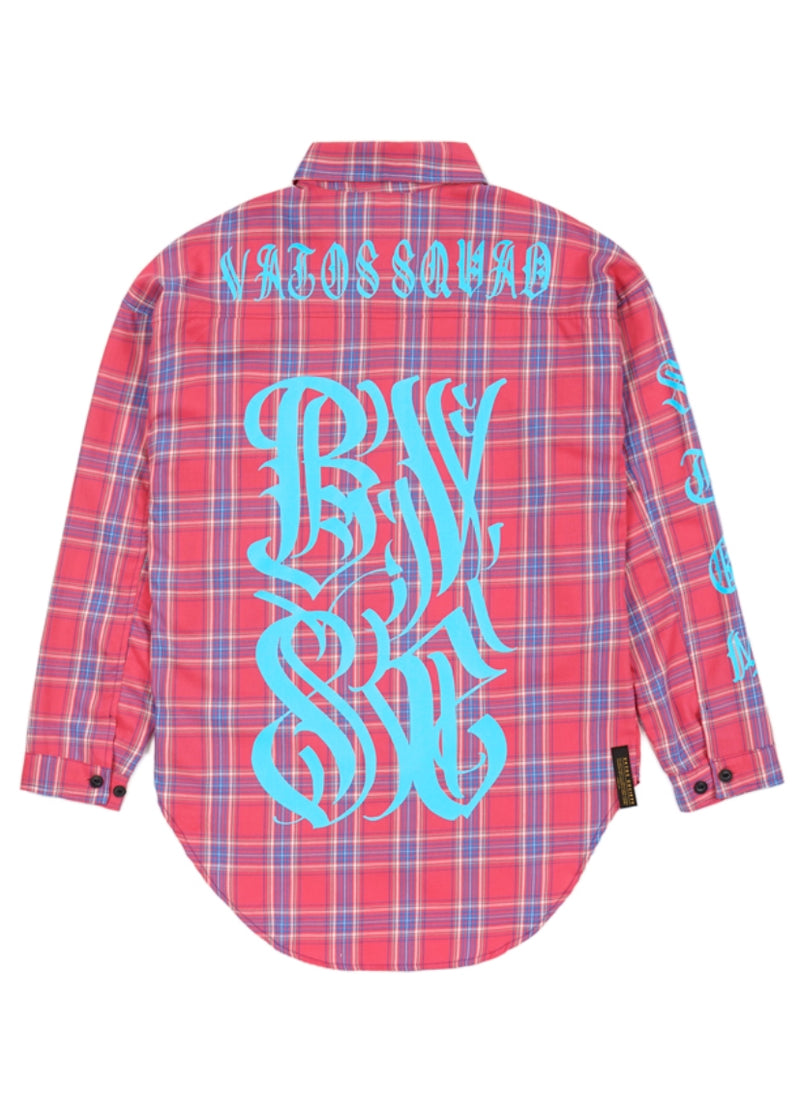 WAVE OVERSIZED CHECK SHIRTS PINK