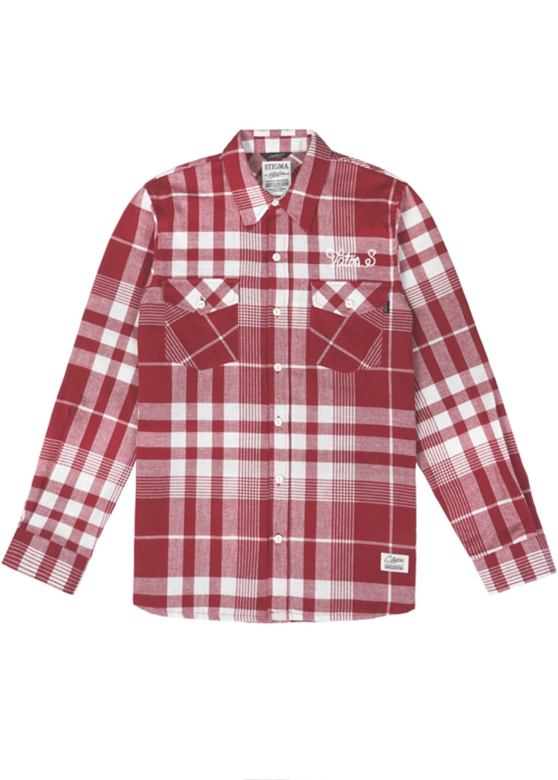 VATOS SQUAD CHECK SHIRTS RED
