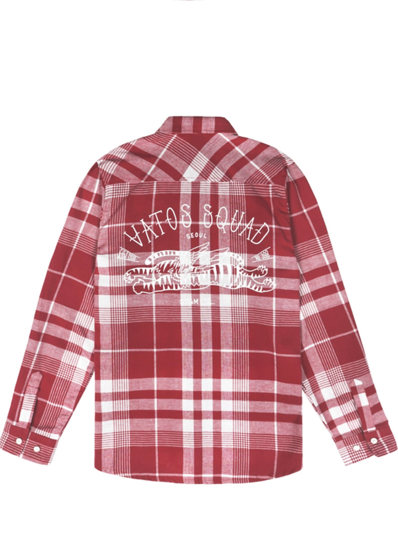 VATOS SQUAD CHECK SHIRTS RED