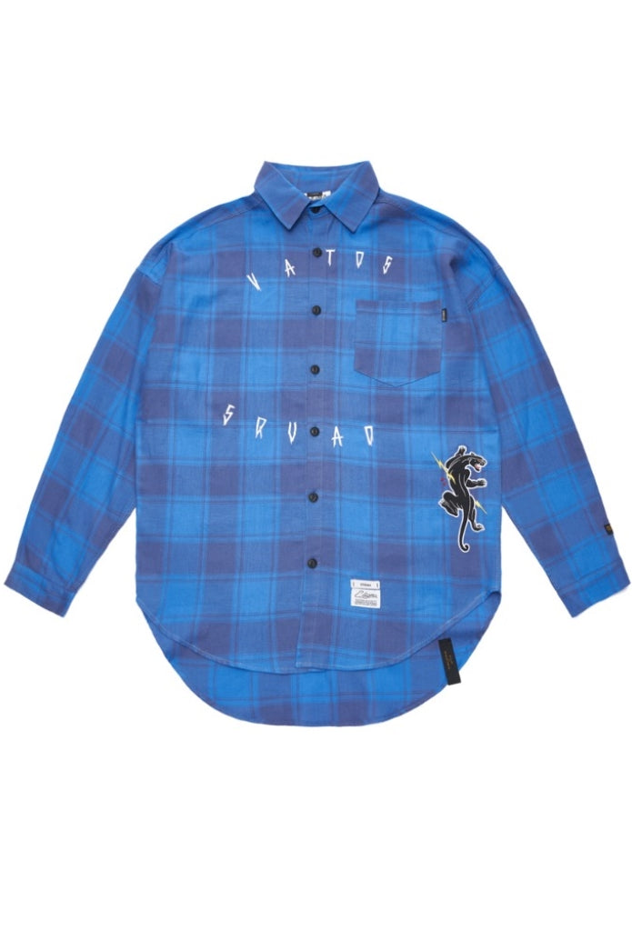 PANTHER OVERSIZED CHECK SHIRTS BLUE