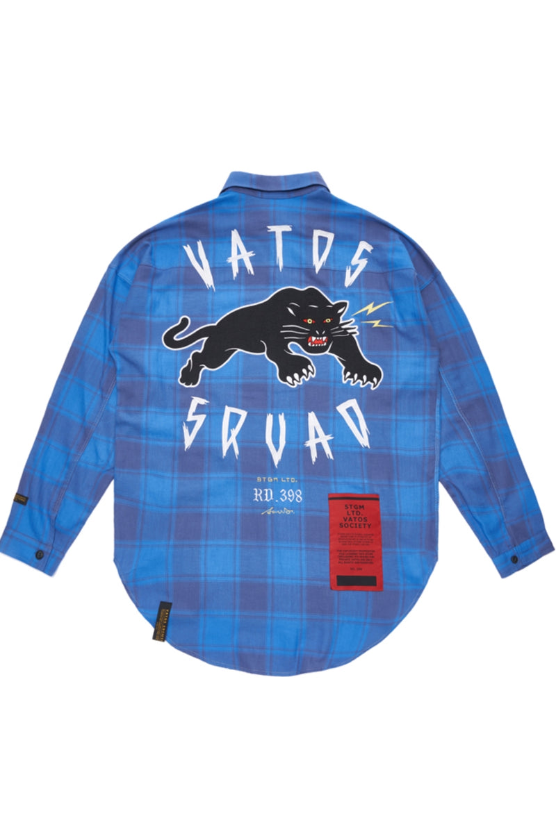 PANTHER OVERSIZED CHECK SHIRTS BLUE