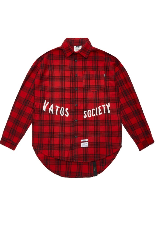MUSK OVERSIZED CHECK SHIRTS RED