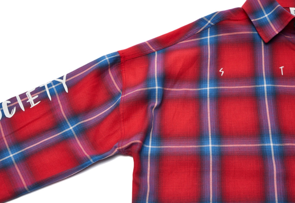 HALLUCINATION OVERSIZED CHECK SHIRTS RED