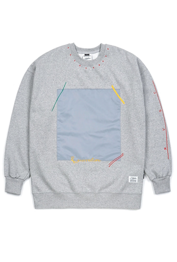 SQUARE HEAVY SWEAT OVERSIZED CREWNECK GREY