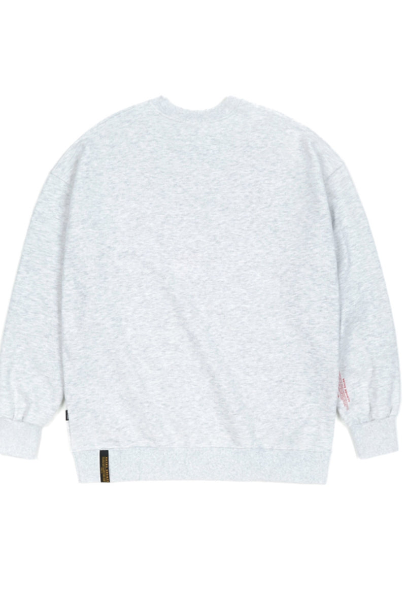 BLANK HEAVY SWEAT OVERSIZED CREWNECK WHITE MELANGE