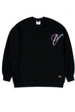 V OVERSIZED HEAVY SWEAT CREWNECK BLACK