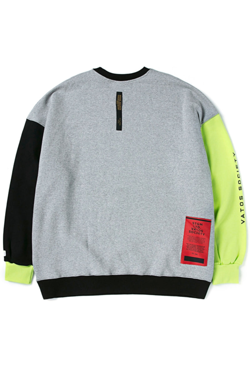 BARCODE OVERSIZED HEAVY SWEAT CREWNECK NEON GREEN