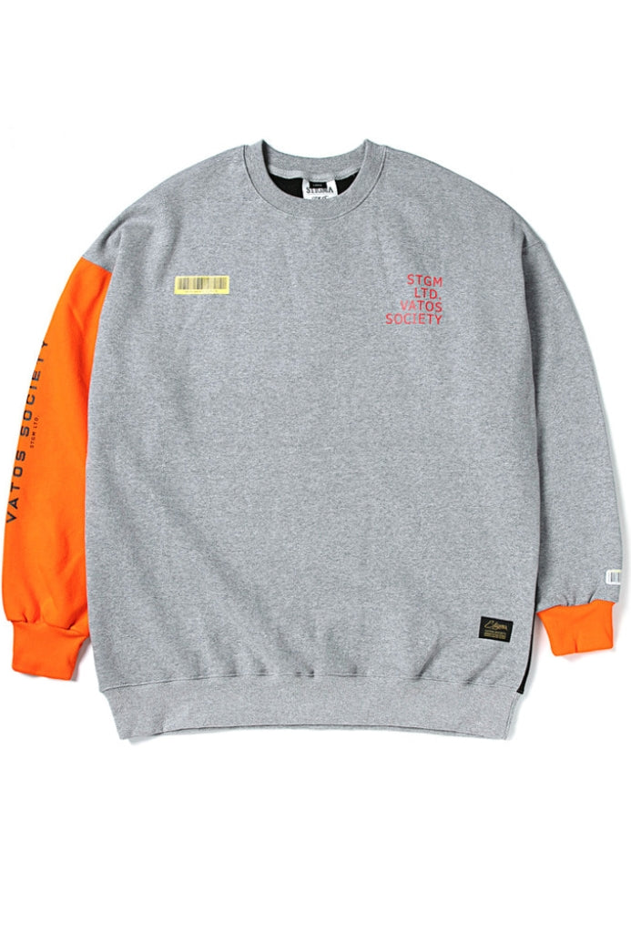 BARCODE OVERSIZED HEAVY SWEAT CREWNECK ORANGE