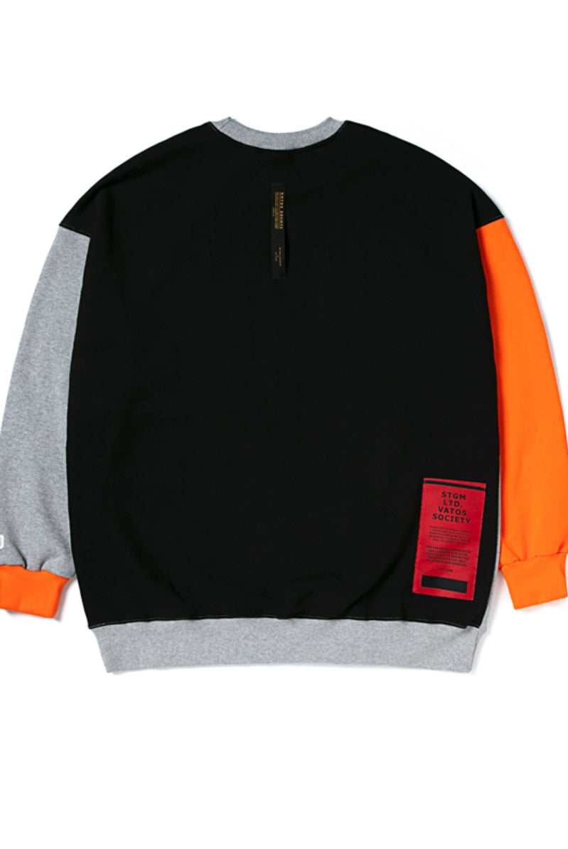 BARCODE OVERSIZED HEAVY SWEAT CREWNECK ORANGE