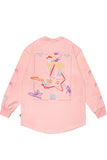 HYPNOTIZE LAYERED LONG SLEEVES T-SHIRTS PINK