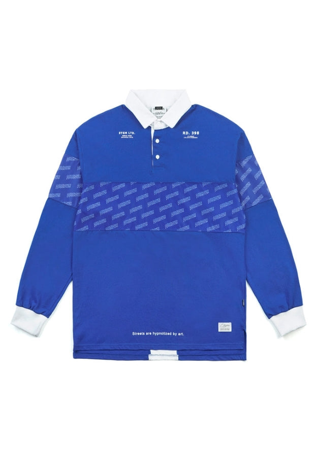 DESTROYER RUGBY OVERSIZED LONG SLEEVES T-SHIRTS BLUE