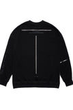 SIDE HALF OVERSIZED MEDIUM SWEAT CREWNECK BLACK