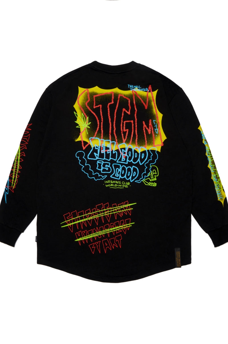 SPECULAR LAYERED LONG SLEEVES T-SHIRTS BLACK