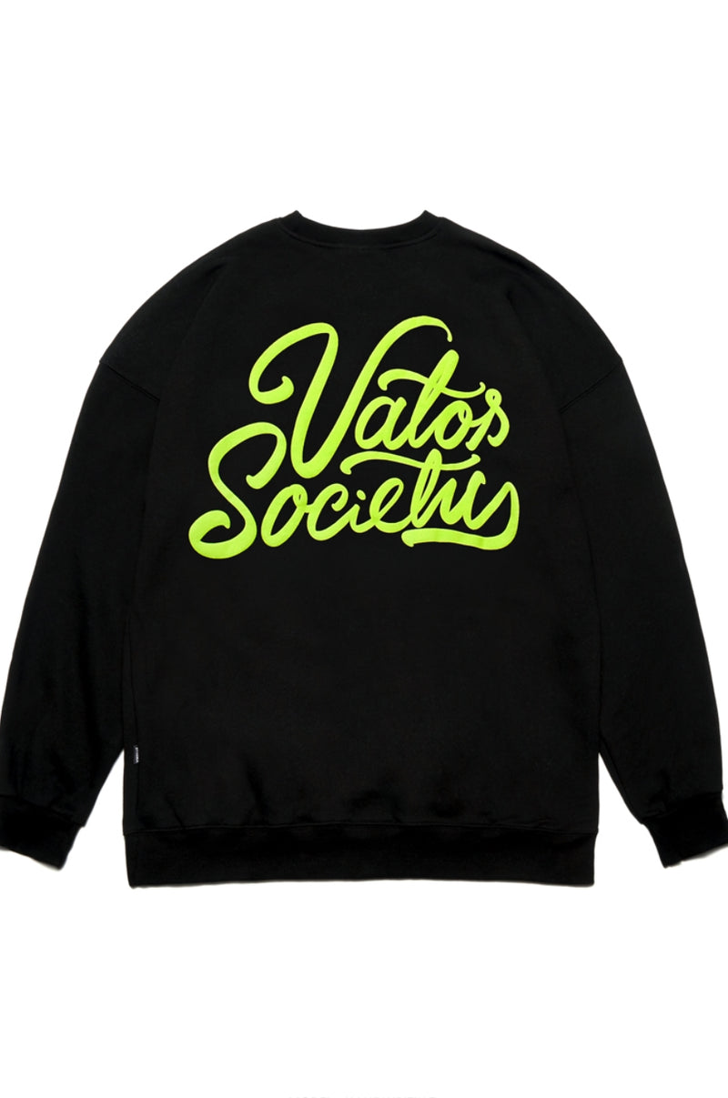 HANDWRITING OVERSIZED HEAVY SWEAT CREWNECK BLACK