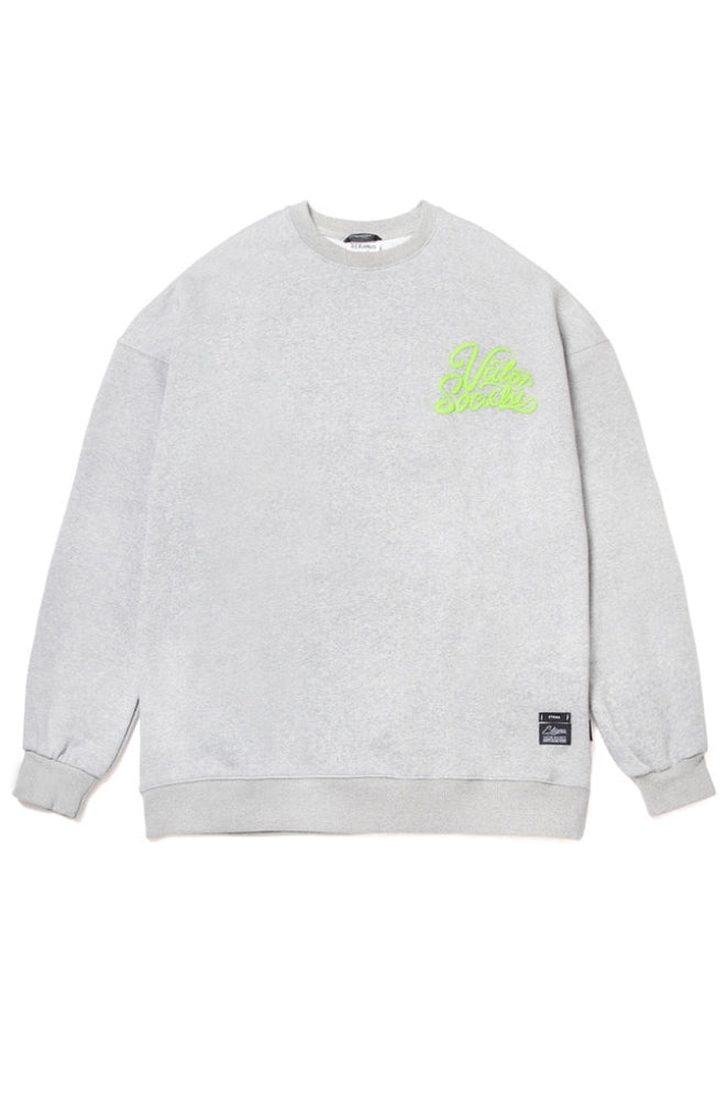 HANDWRITING OVERSIZED HEAVY SWEAT CREWNECK GREY