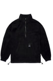 TRIANGLE FLEECE OVERSIZED ANORAK JACKET BLACK