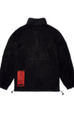 TRIANGLE FLEECE OVERSIZED ANORAK JACKET BLACK