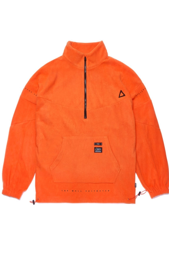 TRIANGLE FLEECE OVERSIZED ANORAK JACKET ORANGE