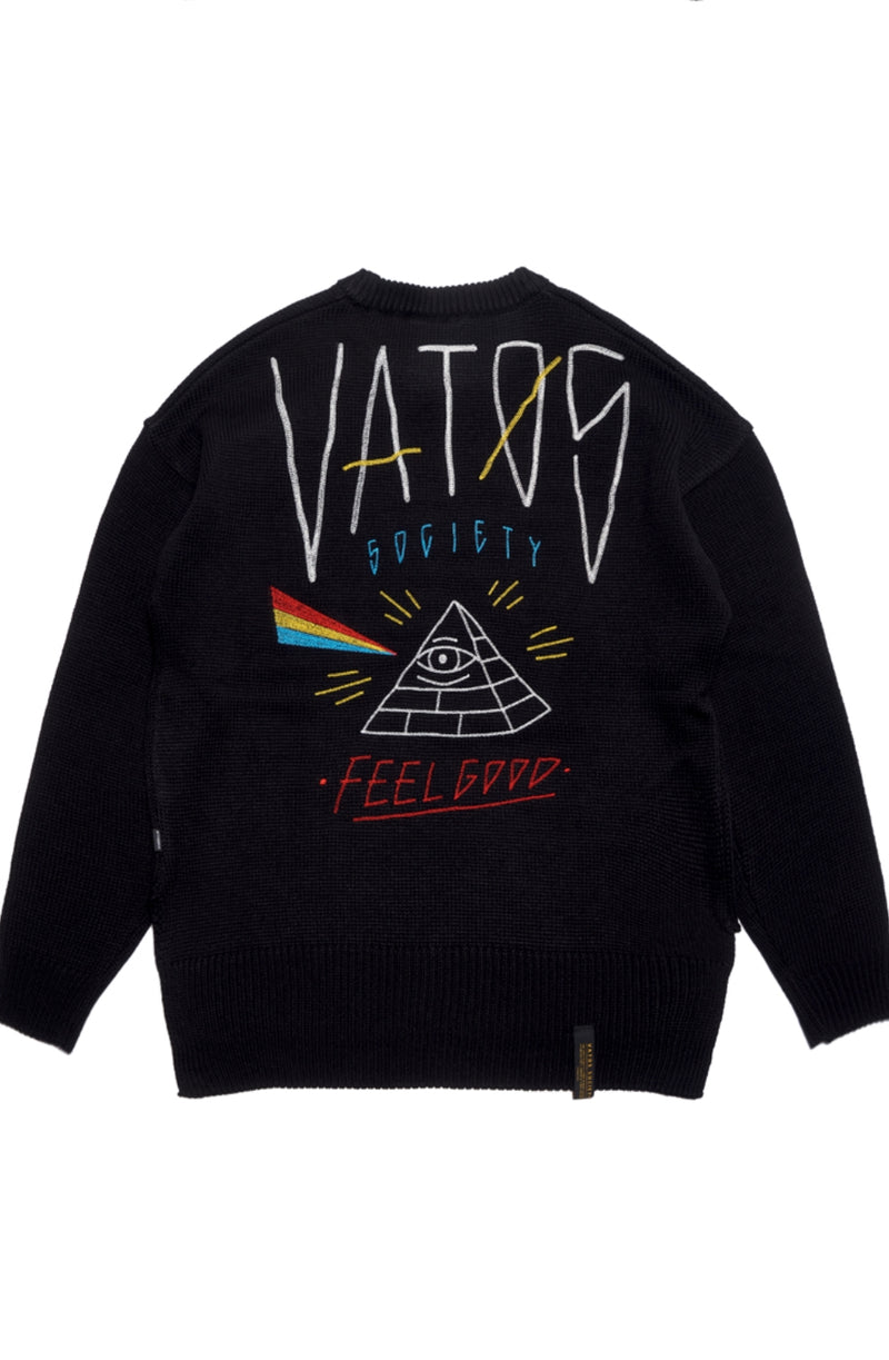 PYRAMID OVERSIZED WOOL SWEATER BLACK