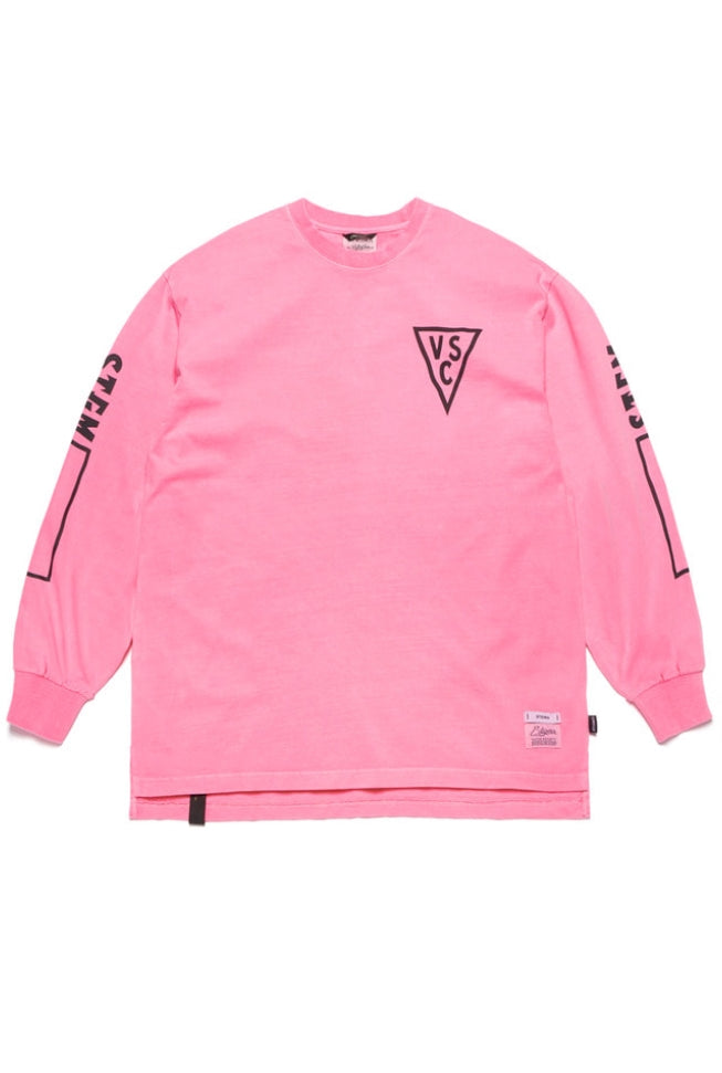 INFAMOUS PIGMENT OVERSIZED LONG SLEEVES T-SHIRTS NEON PINK