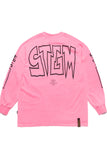 INFAMOUS PIGMENT OVERSIZED LONG SLEEVES T-SHIRTS NEON PINK