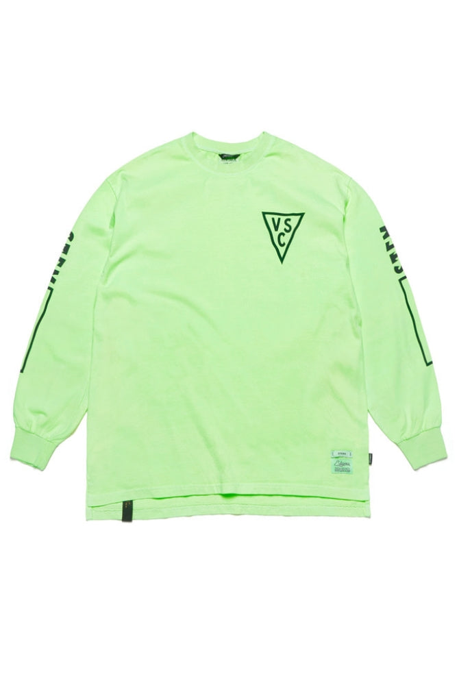 INFAMOUS PIGMENT OVERSIZED LONG SLEEVES T-SHIRTS NEON GREEN
