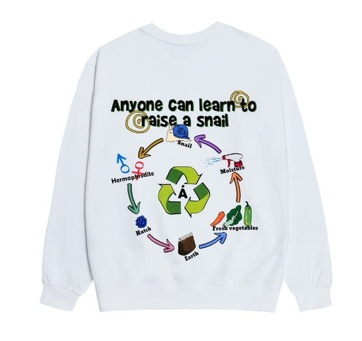 アクメドラビ(acme' de la vie) SNAIL'S LIFE SWEATSHIRT WHITE