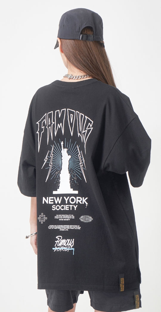 LIBERTY OVERSIZED T-SHIRTS BLACK