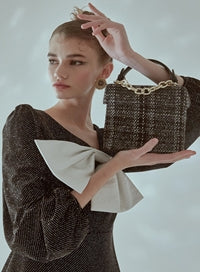 BBYB(ビービーワイビー) Tindy Tweed Square Bag (Black)