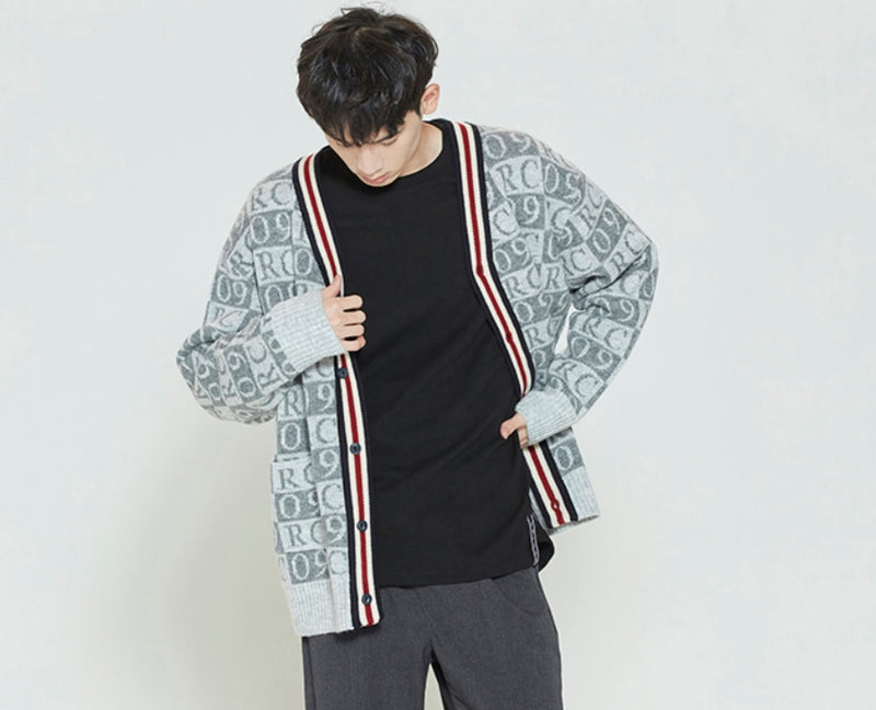 ロマンティッククラウン(ROMANTIC CROWN)   RC JACQUARD PATTERN CARDIGAN_GREY