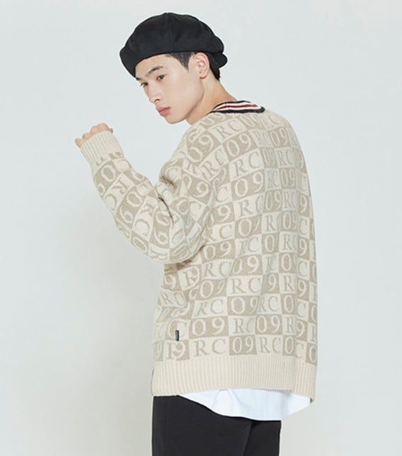 ロマンティッククラウン(ROMANTIC CROWN)   RC JACQUARD PATTERN CARDIGAN_OATMEAL