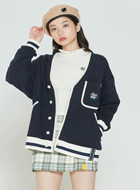 ロマンティッククラウン(ROMANTIC CROWN)   MODERN LAUREL COTTON CARDIGAN_NAVY