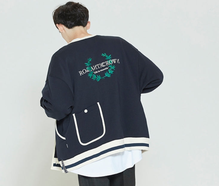 ロマンティッククラウン(ROMANTIC CROWN)   MODERN LAUREL COTTON CARDIGAN_NAVY