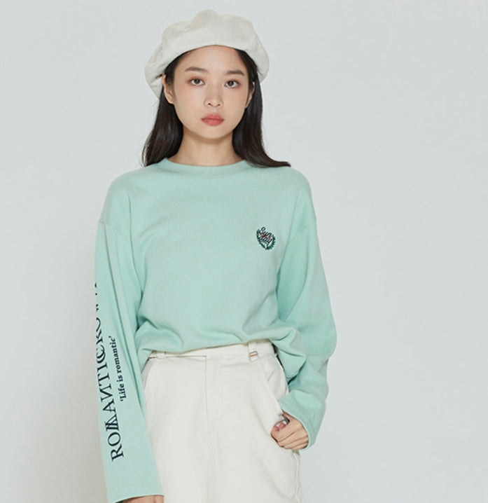 ロマンティッククラウン(ROMANTIC CROWN) RMTCRW LOGO LONG SLEEVE_LIGHT GREEN