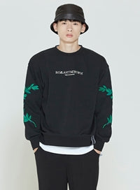 ロマンティッククラウン(ROMANTIC CROWN) MODERN LAUREL SWEATSHIRT_BLACK