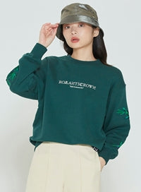 ロマンティッククラウン(ROMANTIC CROWN) MODERN LAUREL SWEATSHIRT_GREEN