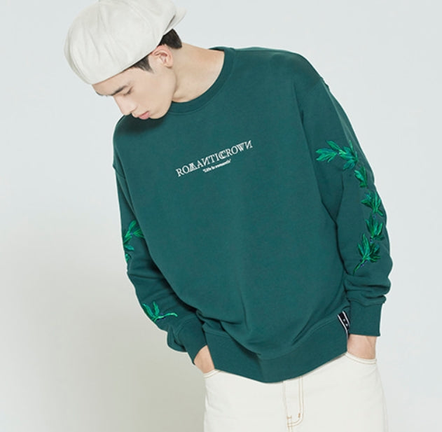 ロマンティッククラウン(ROMANTIC CROWN) MODERN LAUREL SWEATSHIRT_GREEN