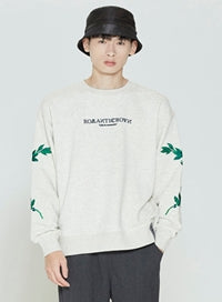 ロマンティッククラウン(ROMANTIC CROWN) MODERN LAUREL SWEATSHIRT_MELANGE IVORY