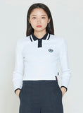 ロマンティッククラウン(ROMANTIC CROWN) THIN RIBBED POLO SHIRT_WHITE