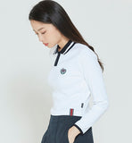 ロマンティッククラウン(ROMANTIC CROWN) THIN RIBBED POLO SHIRT_WHITE