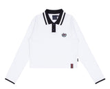 ロマンティッククラウン(ROMANTIC CROWN) THIN RIBBED POLO SHIRT_WHITE