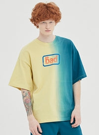 ベドインベド(BADINBAD)  HALF DYEING TEE_LIME YELLOW