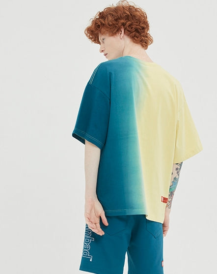 ベドインベド(BADINBAD)  HALF DYEING TEE_LIME YELLOW