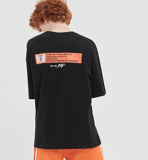 ベドインベド(BADINBAD) BAD IN LABELING TEE_BLACK