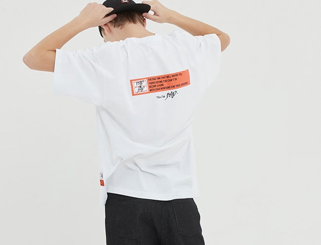 ベドインベド(BADINBAD) BAD IN LABELING TEE_WHITE