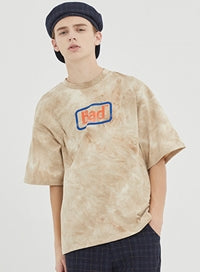 ベドインベド(BADINBAD)  EXPRESS LOGO TIE DYE TEE_OATMEAL